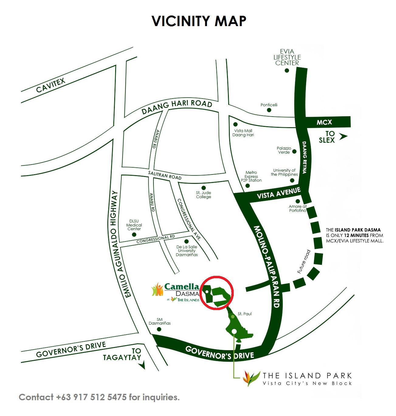 Vicinity Map Location Mika - Camella Dasmarinas Island Park | Crown Asia Prime House for Sale Dasmarinas Cavite